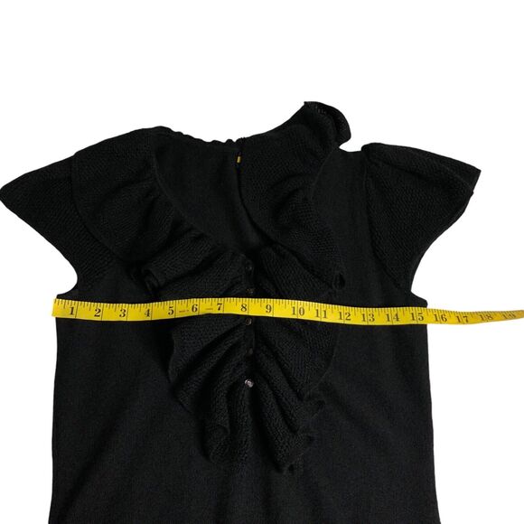 Ralph Lauren Rugby Dress Small Black Wool Knit Sweater Crochet Ruffle Preppy Y2K - Picture 14 of 14